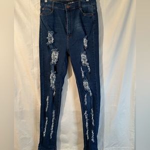 Fashion, nova distressed, denim, jeans, size 15